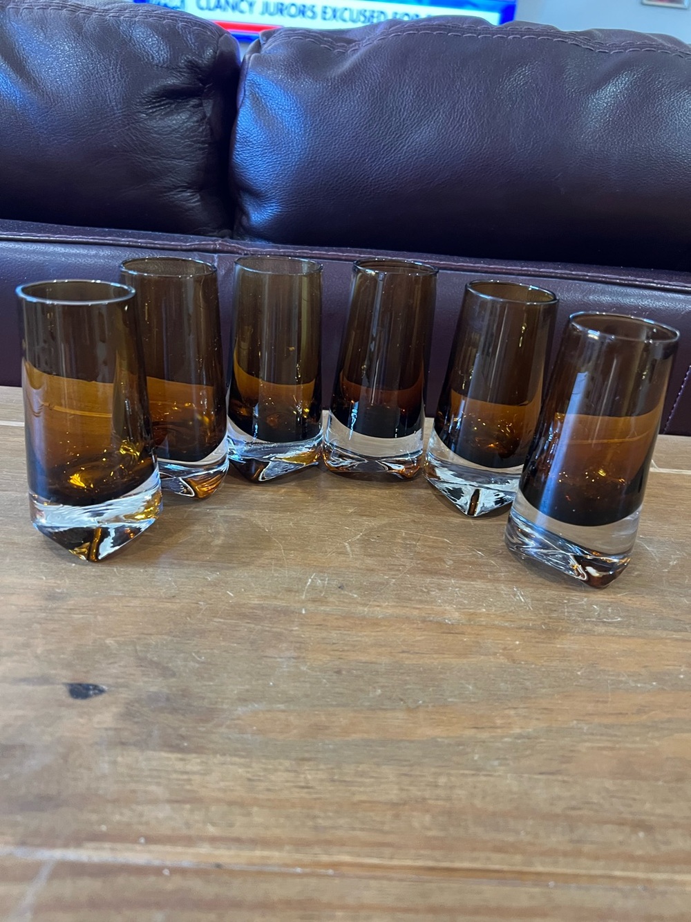 Mid-Century Modern Denby Milnor of Sweden shot glasses. Perfect condition.